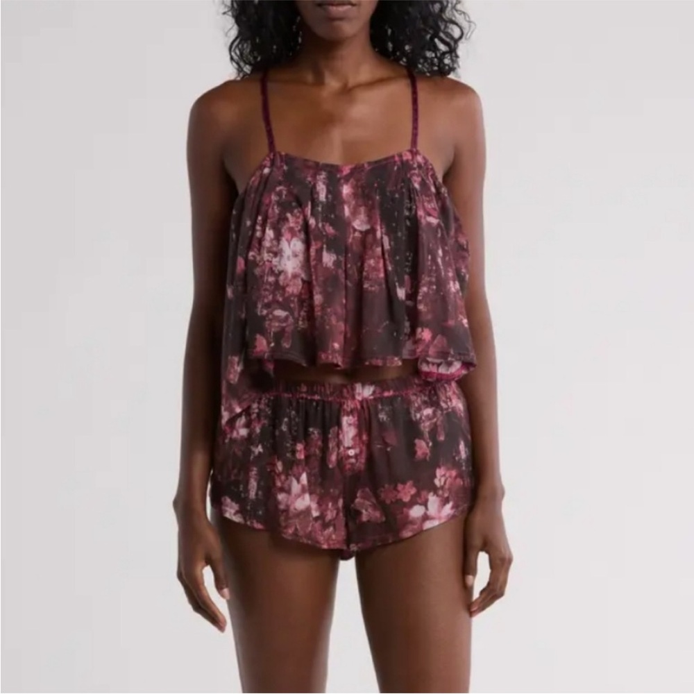 FREE PEOPLE Forget Me Not Pajama Set in Night Garden Combo Size XS NWT